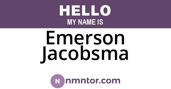 Emerson Jacobsma