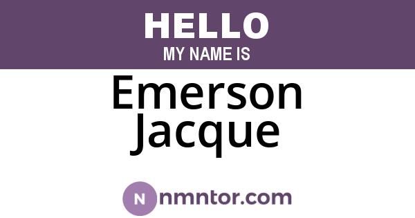 Emerson Jacque