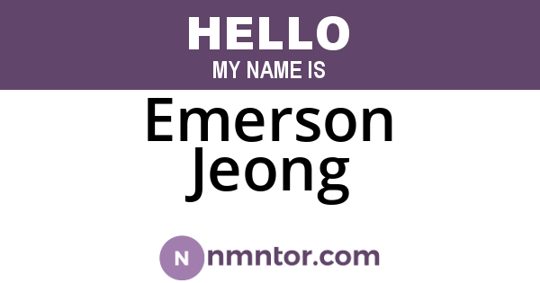 Emerson Jeong