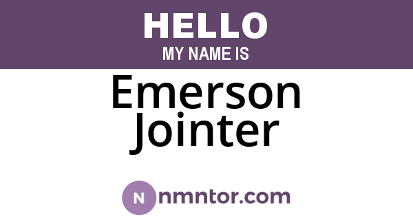Emerson Jointer