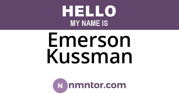 Emerson Kussman