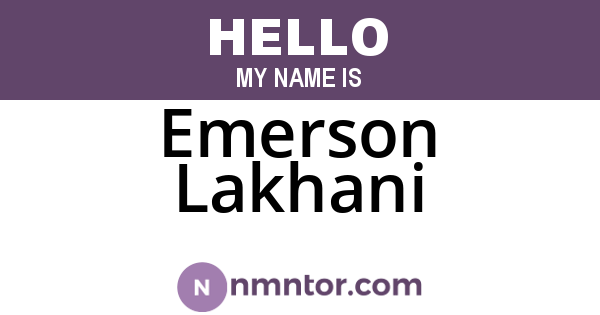 Emerson Lakhani