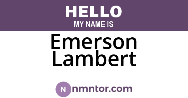 Emerson Lambert