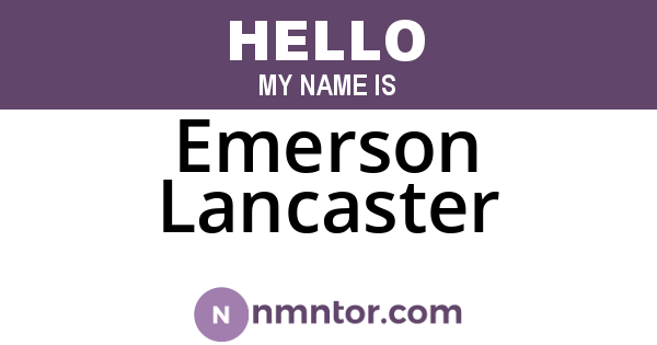 Emerson Lancaster