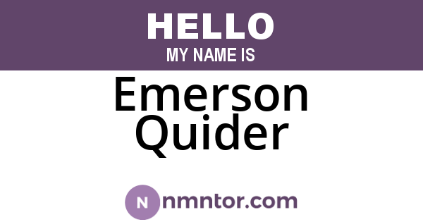 Emerson Quider