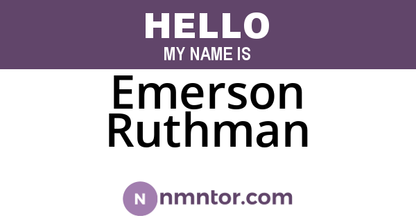 Emerson Ruthman