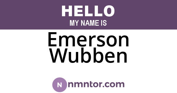 Emerson Wubben
