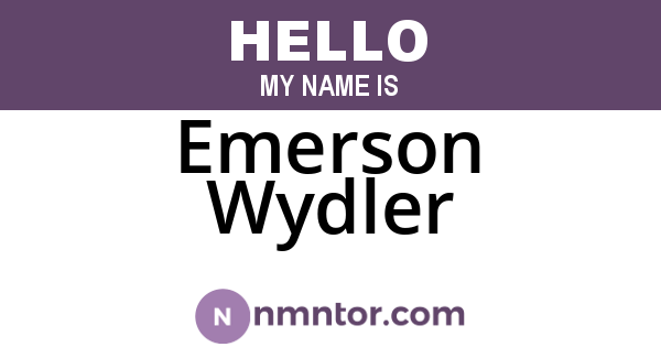 Emerson Wydler