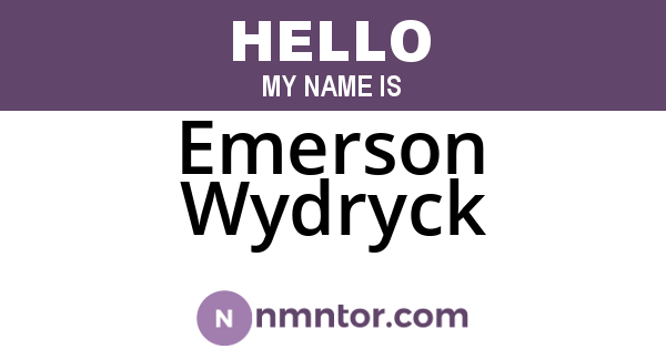 Emerson Wydryck