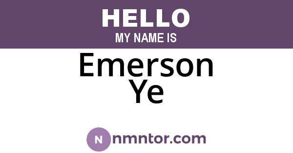 Emerson Ye