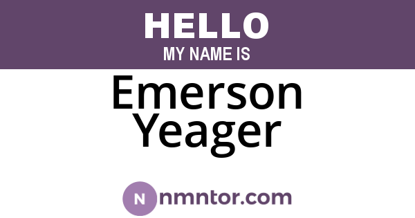 Emerson Yeager