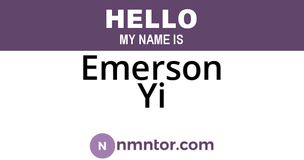Emerson Yi