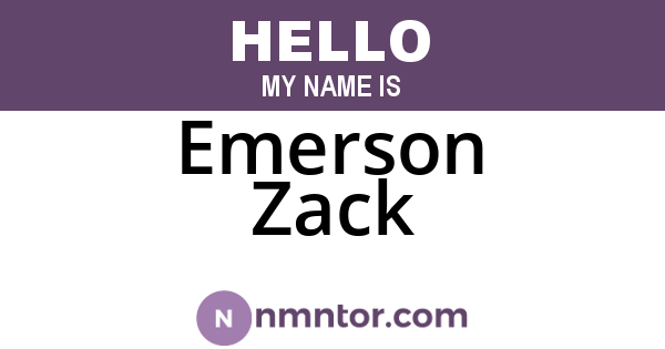 Emerson Zack