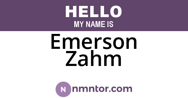Emerson Zahm