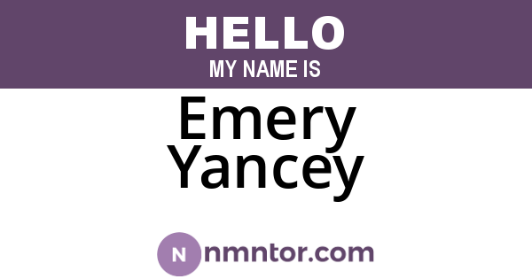 Emery Yancey