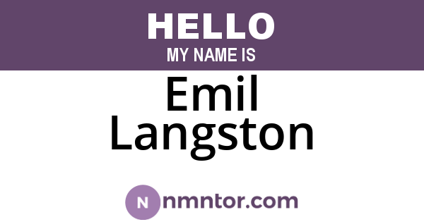Emil Langston