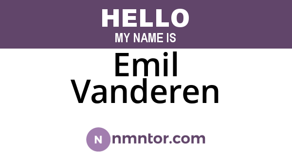 Emil Vanderen