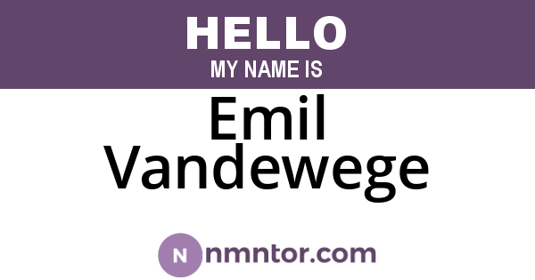 Emil Vandewege