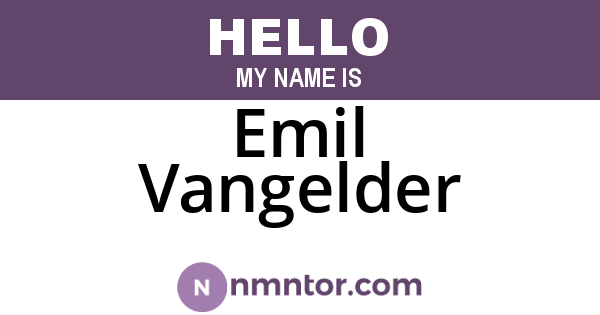 Emil Vangelder