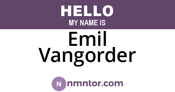 Emil Vangorder