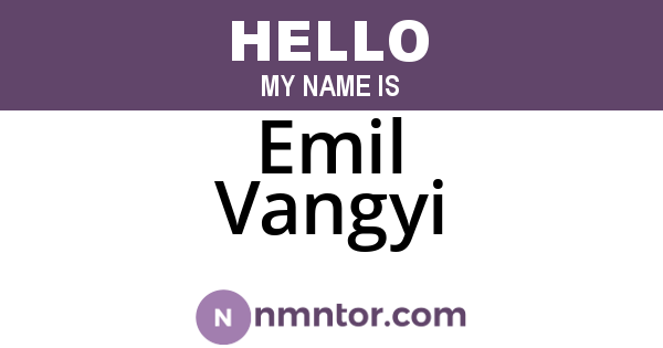 Emil Vangyi