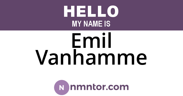 Emil Vanhamme