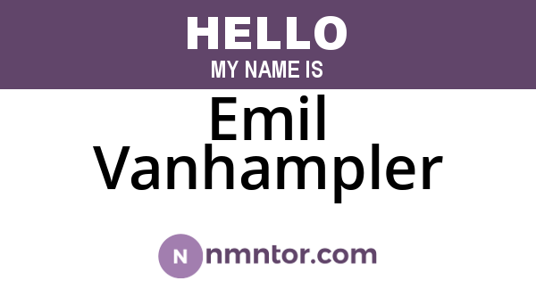 Emil Vanhampler