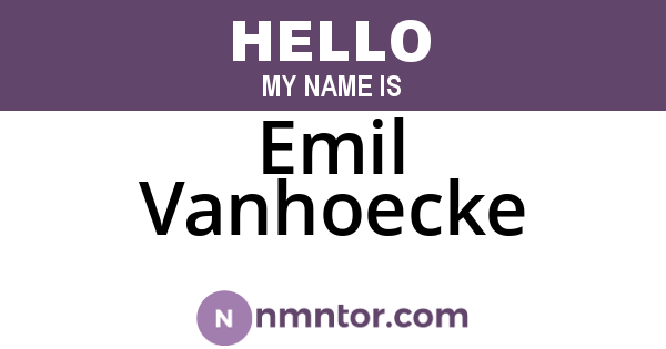 Emil Vanhoecke