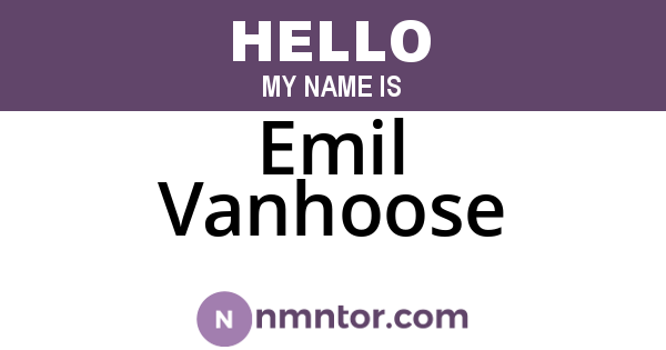 Emil Vanhoose