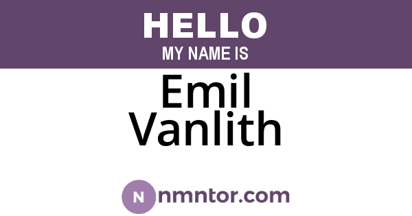 Emil Vanlith