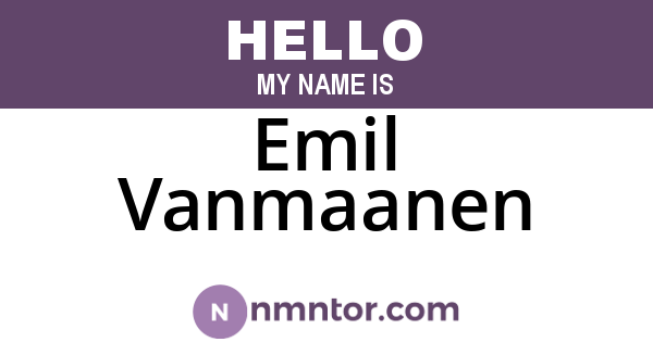 Emil Vanmaanen