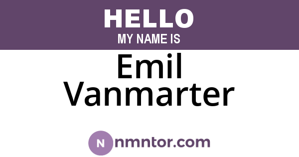 Emil Vanmarter