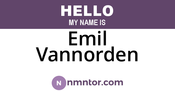 Emil Vannorden