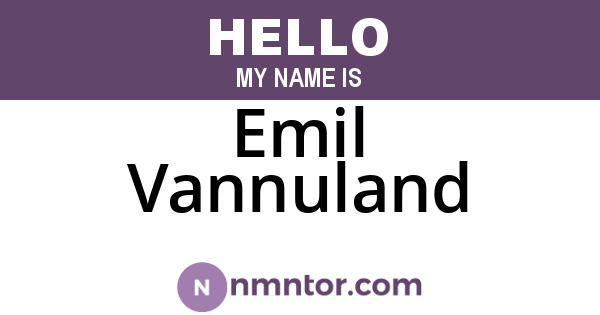 Emil Vannuland