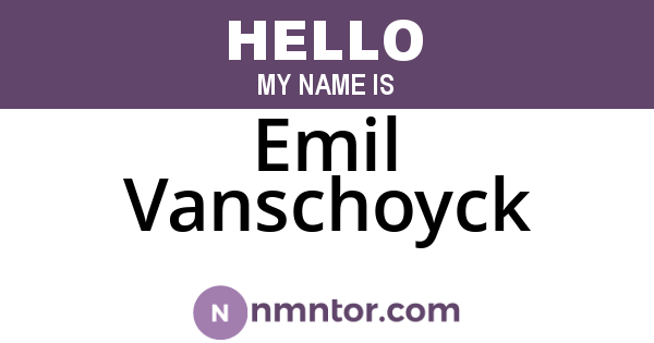 Emil Vanschoyck