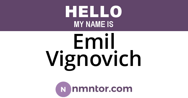 Emil Vignovich