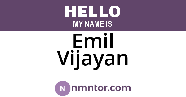 Emil Vijayan