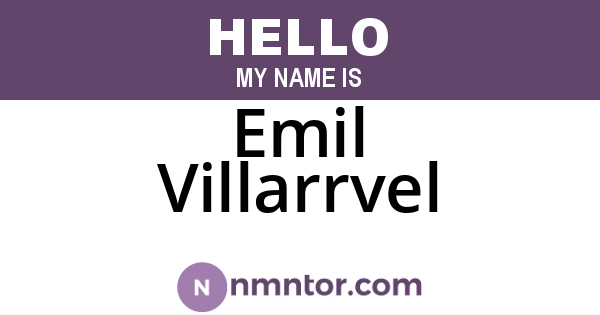 Emil Villarrvel