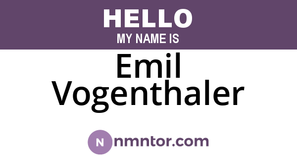 Emil Vogenthaler