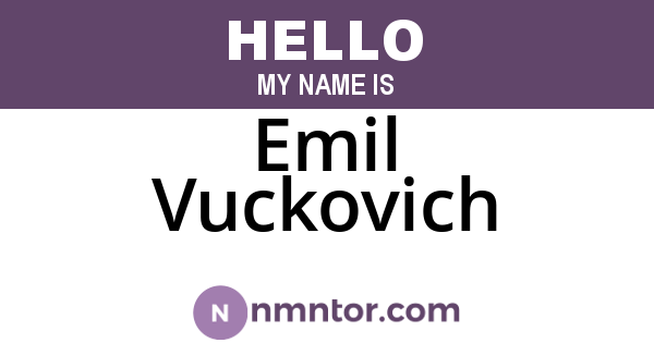 Emil Vuckovich