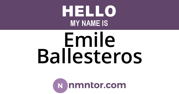 Emile Ballesteros