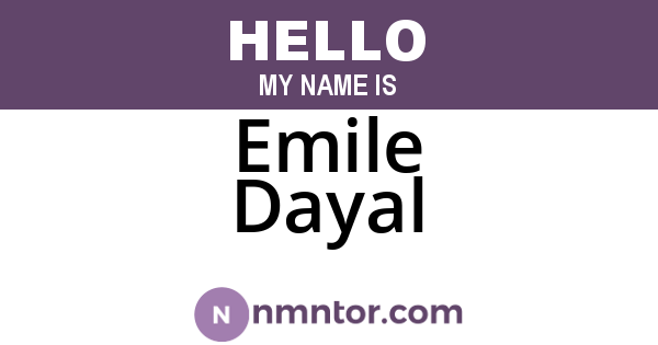 Emile Dayal