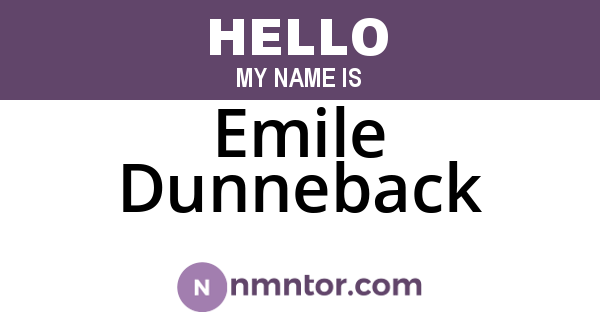 Emile Dunneback