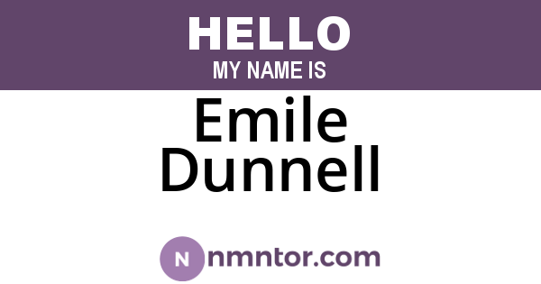 Emile Dunnell