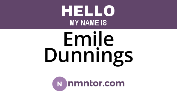 Emile Dunnings