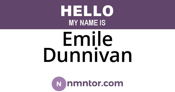 Emile Dunnivan