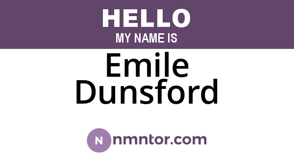 Emile Dunsford