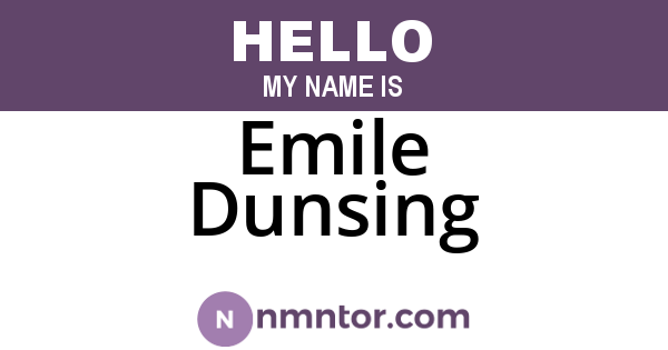 Emile Dunsing