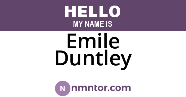 Emile Duntley