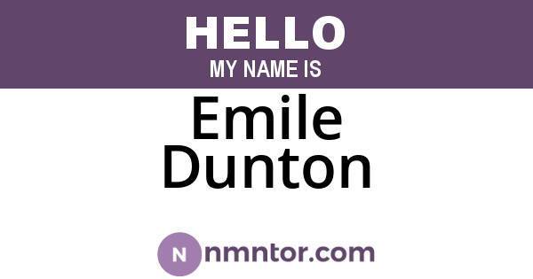 Emile Dunton